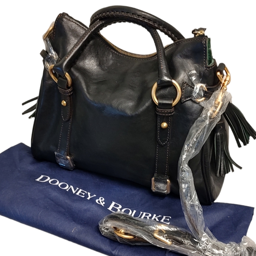 DOONEY & BOURKE Florentine Leather Small Satchel Crossbody Bag NWOT Black - Picture 10 of 16
